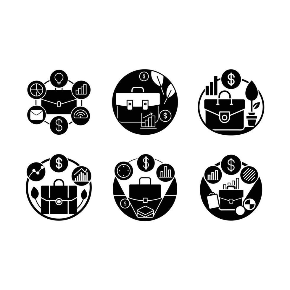 Portfolio Diversi and Linocut Silhouette Designs vector