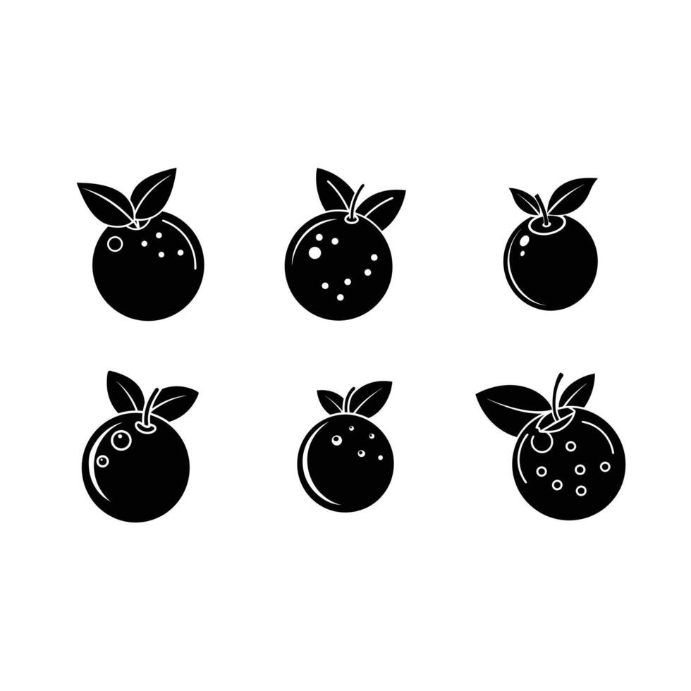 Blueberry Icon and Linocut Silhouette Design vector