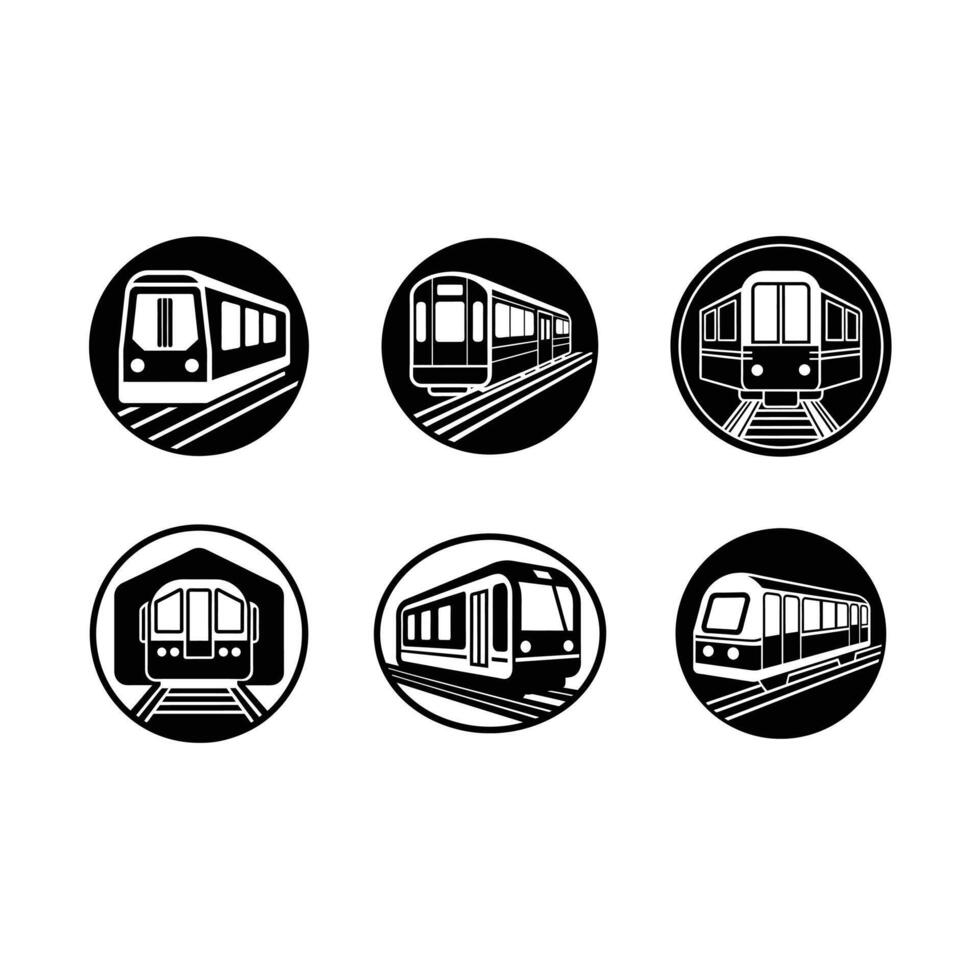 Subway Icon - and Linocut Silhouette Design vector
