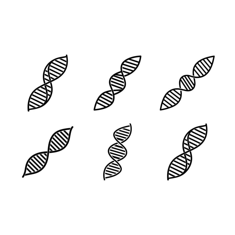 DNA Strand and Linocut Silhouette Design vector