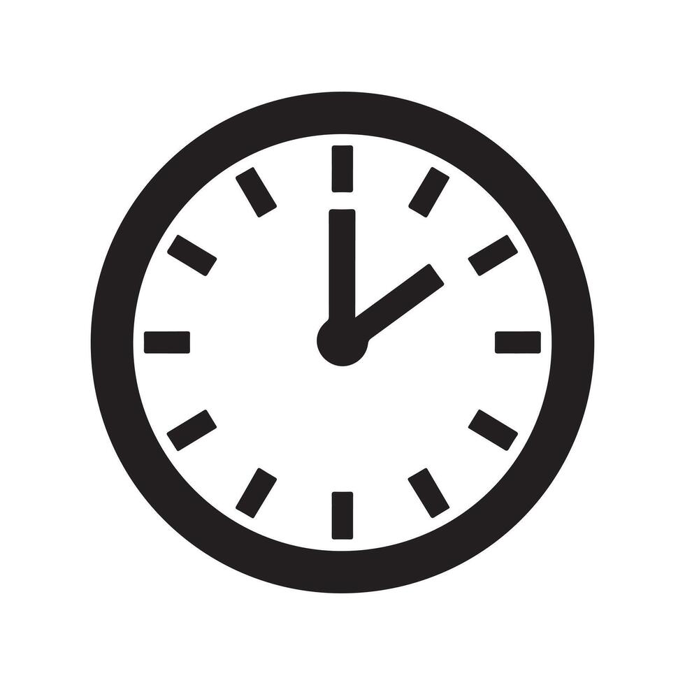 clock icon, Time icon outline design vector