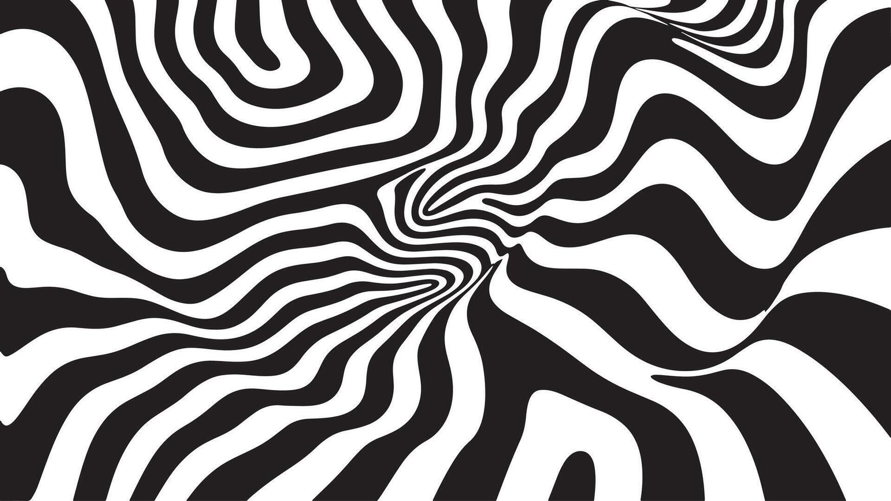 Dynamic Zebra Style pattern Optical Art in Black and White vector