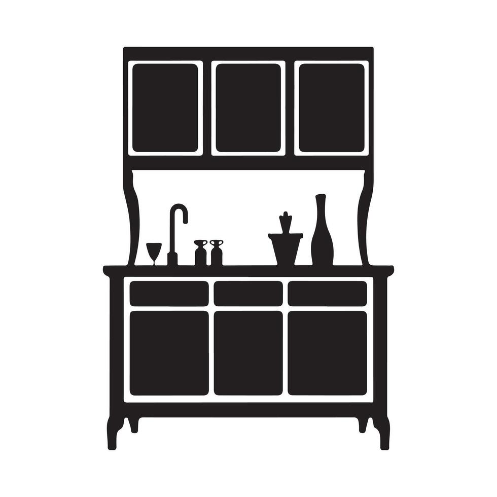 Cupboard icon, Elements of furniture icon. illustration, on white background vector