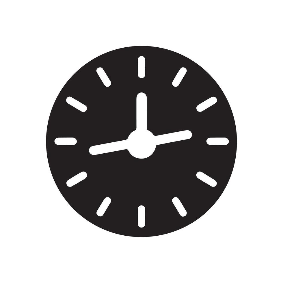 clock icon, Time icon. watch icon symbol, silhouette. vector