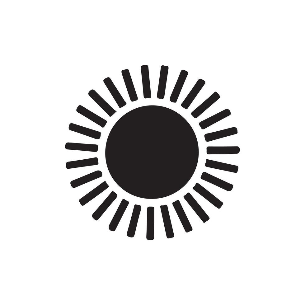 Set of sun icon in silhouette design vector