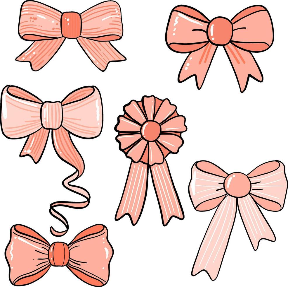 Elegant Orange Ribbon Collection vector