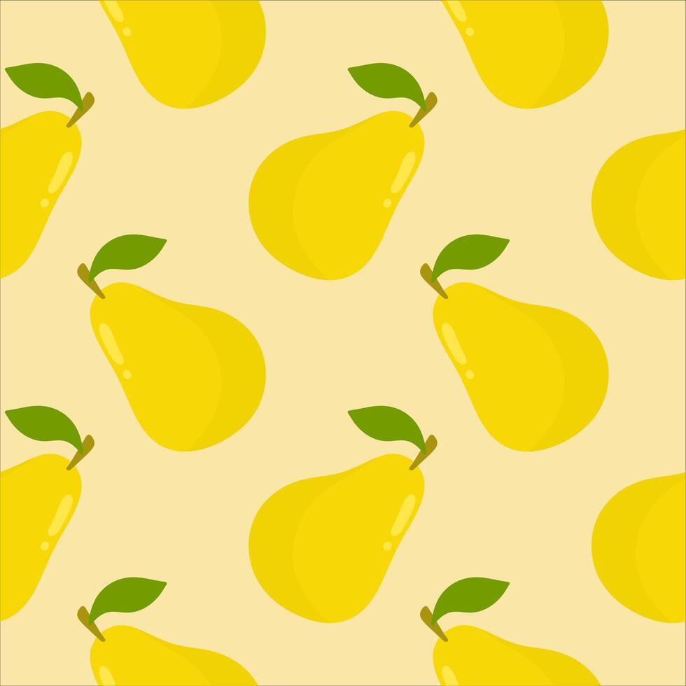 pear seamless pattern and illustration vector