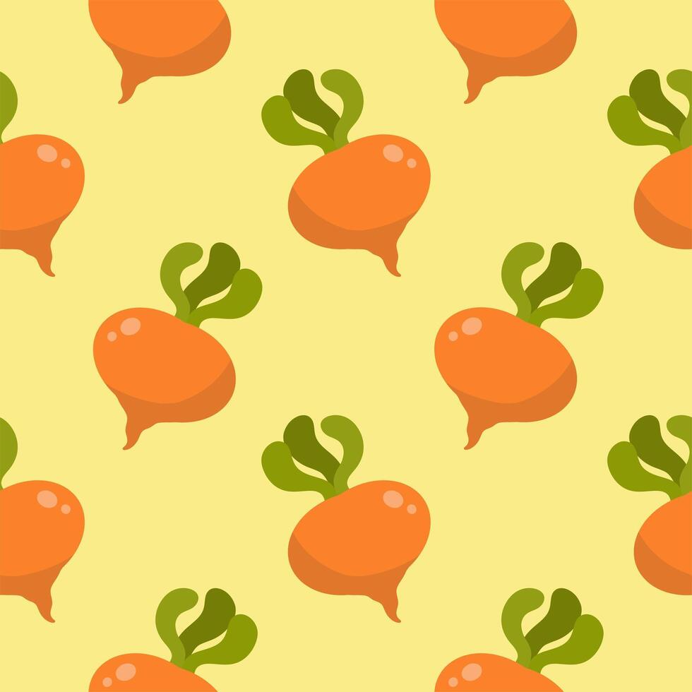 radish and turnip vegetables and fruits Seamless hand drawn vector