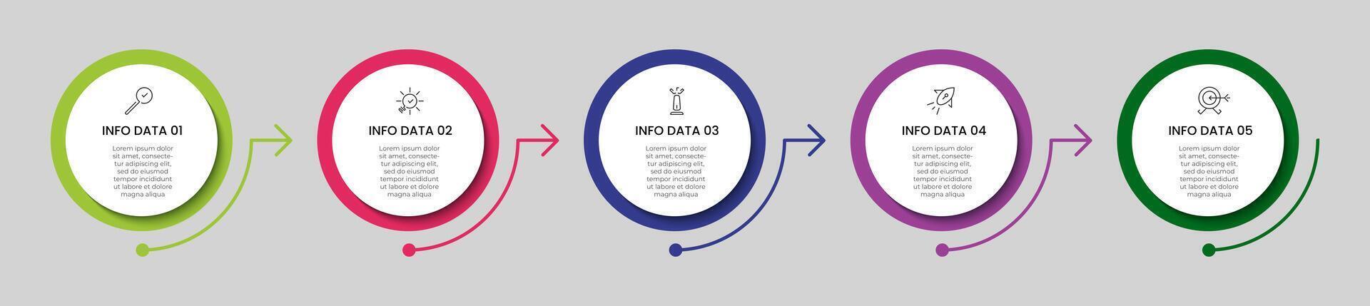 Infographic design business template with icons and 5 options or steps. square design or diagram vector