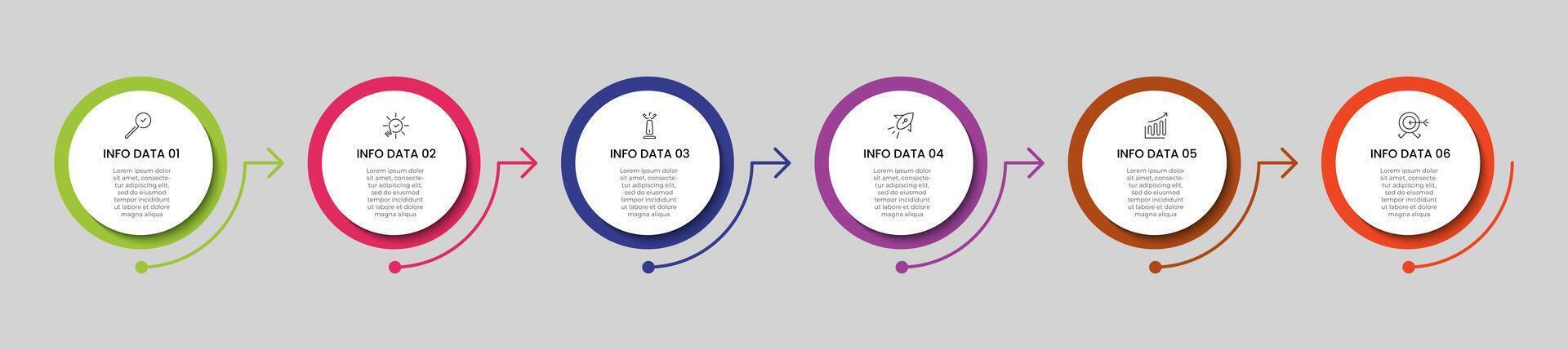 Infographic design business template with icons and 6 options or steps. square design or diagram vector