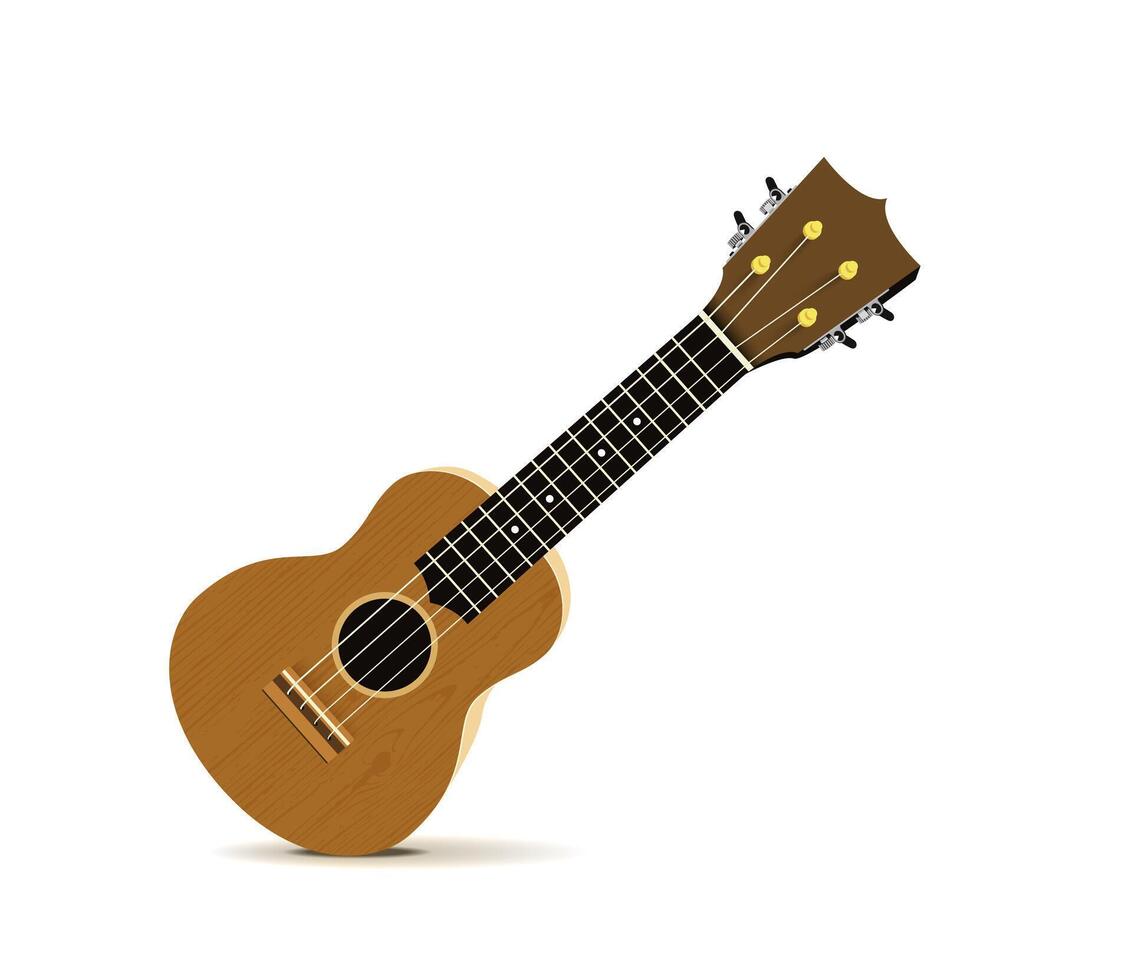 Ukulele on white background vector