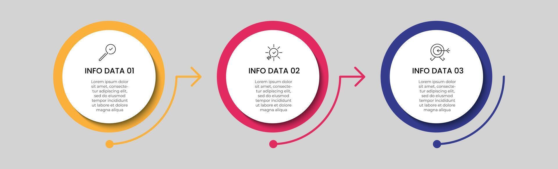 Infographic design business template with icons and 3 options or steps. square design or diagram vector