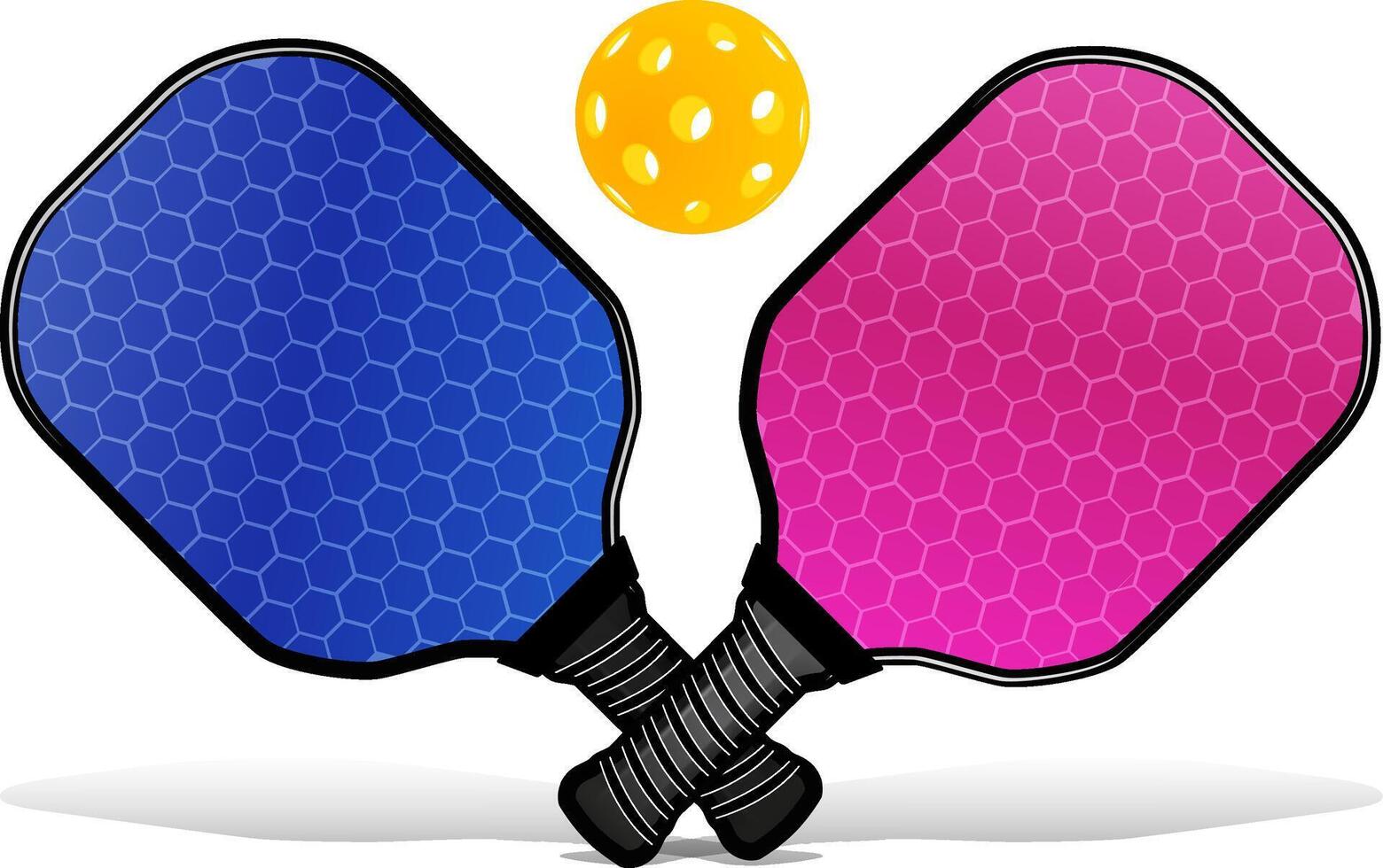 Pickleball with ball on white vector