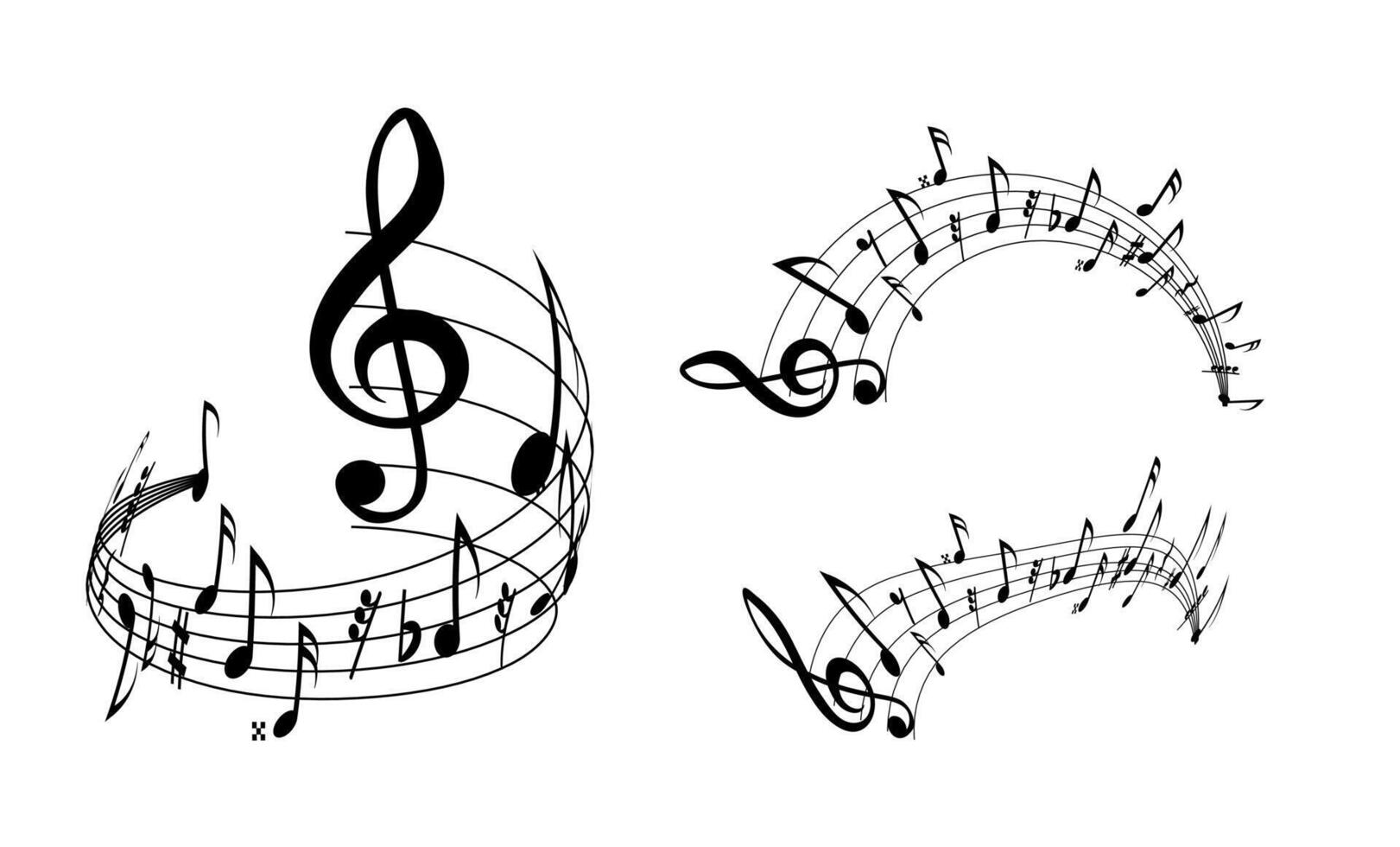 music notes on white vector