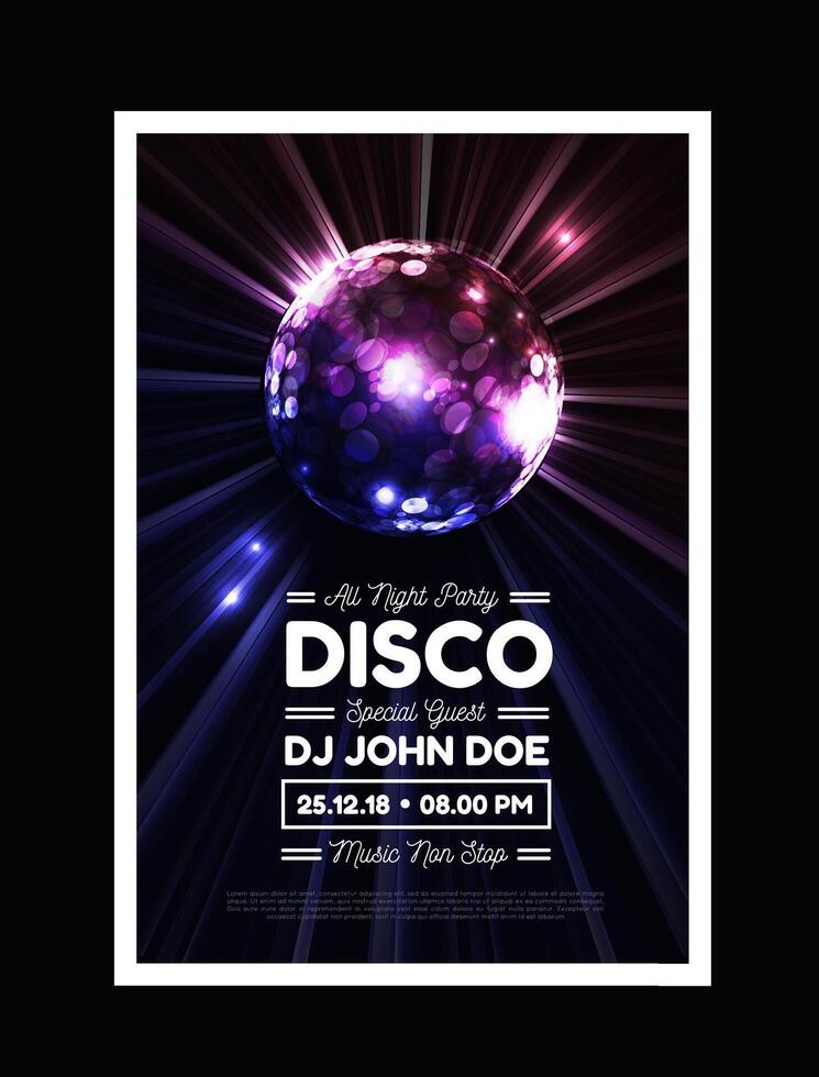 disco ball party on black vector