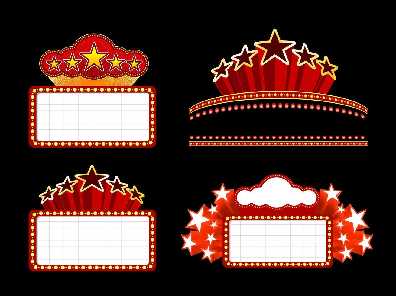 Marquee sign set on black background vector