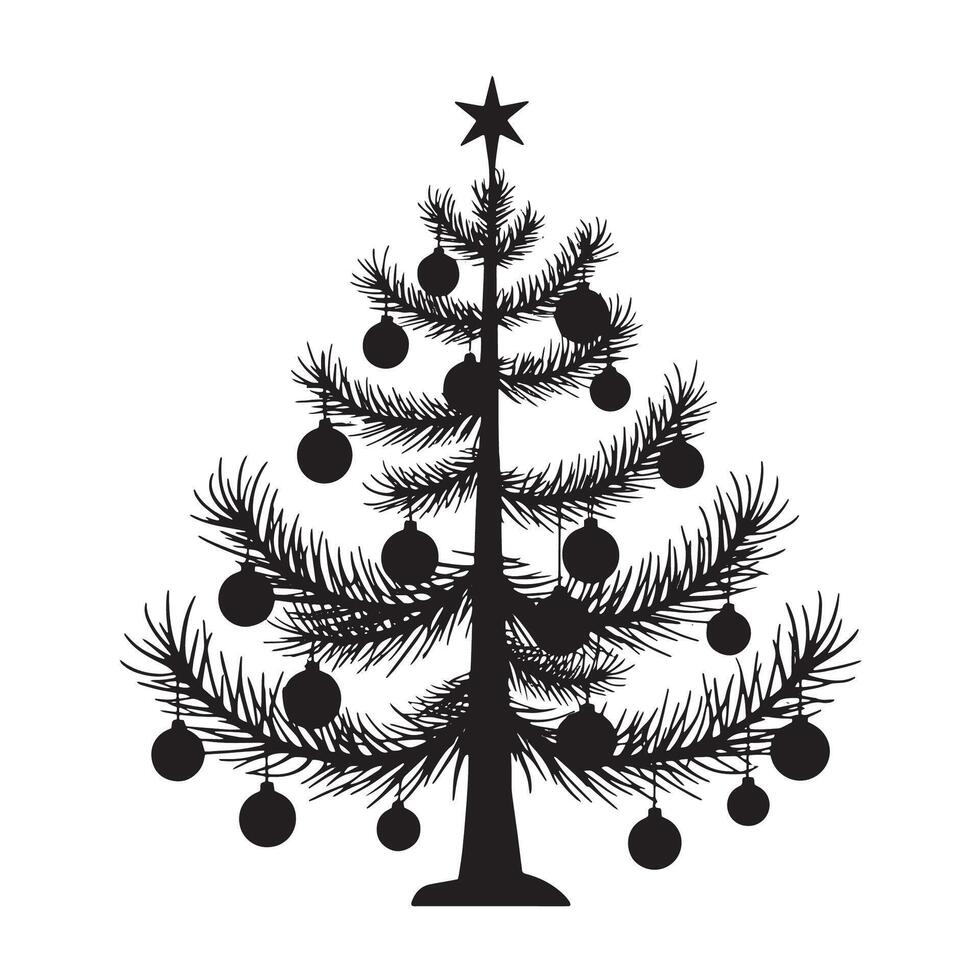 Christmas Tree Silhouette Cliprt, Icon And Graphics Design Free Download vector
