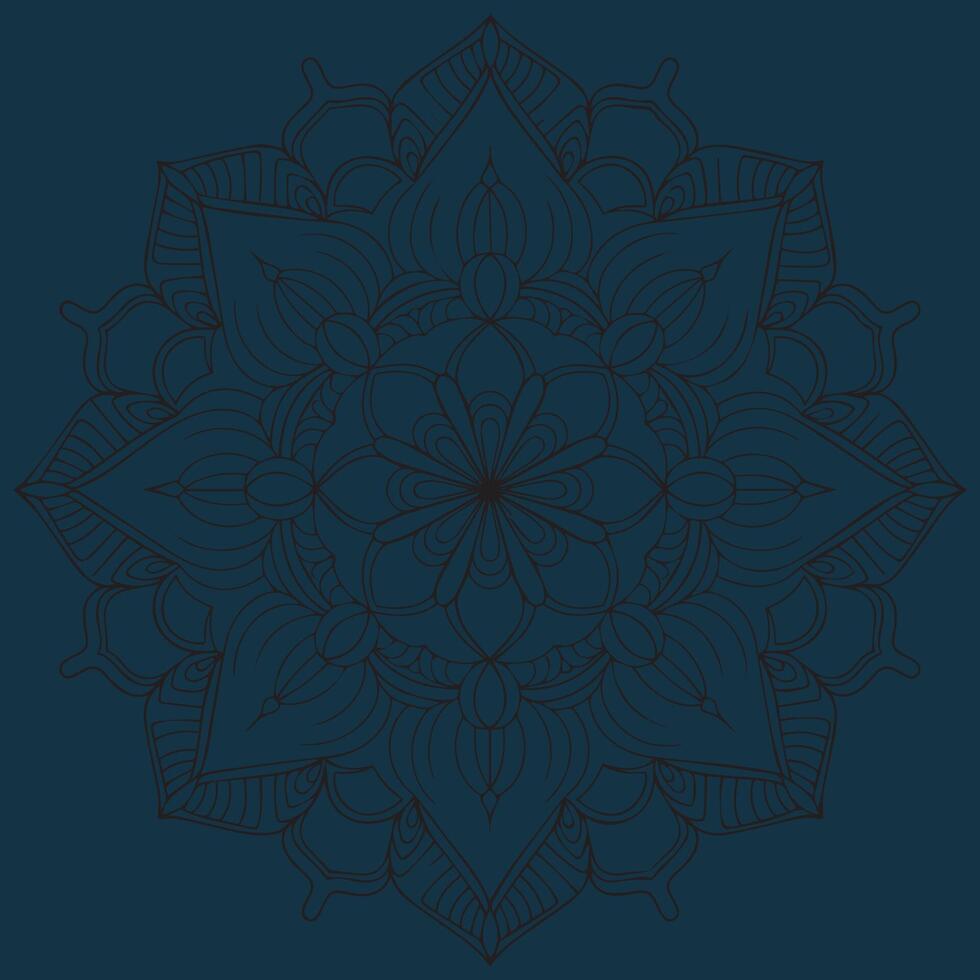a black and white mandala with a floral pattern on it. vector