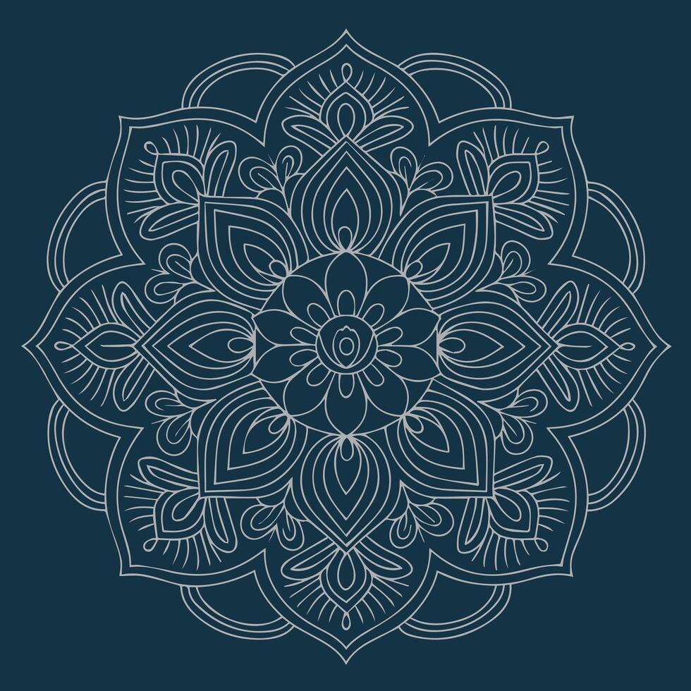 a black and white mandala with a floral design vector