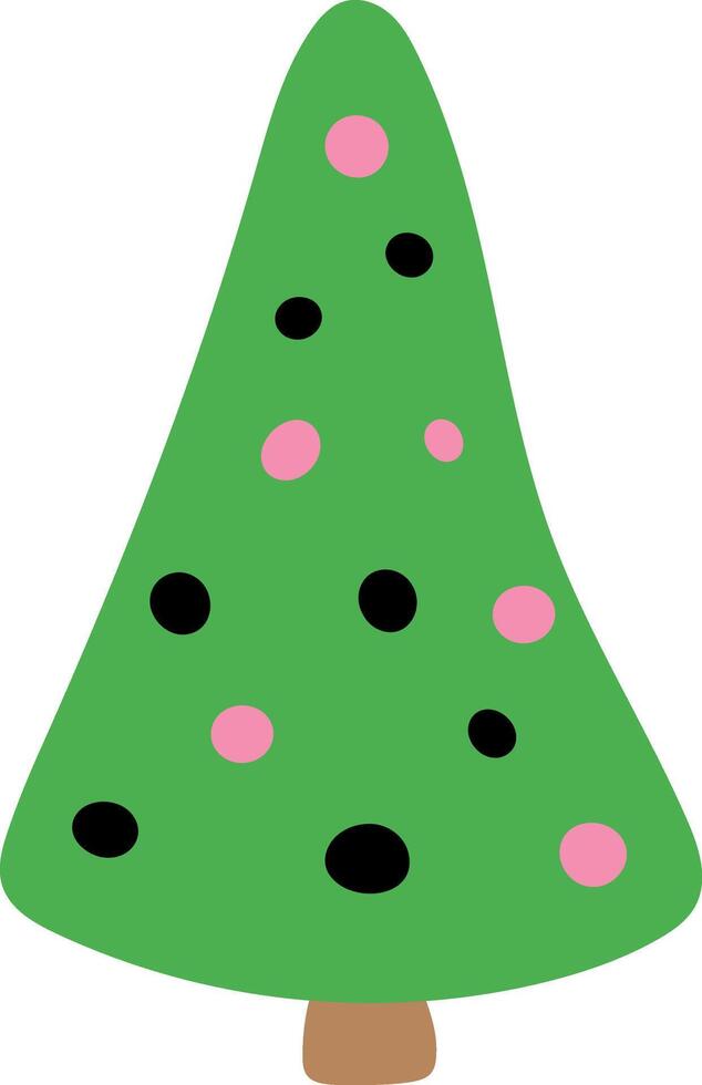 Festive Tree with Baubles Illustration vector