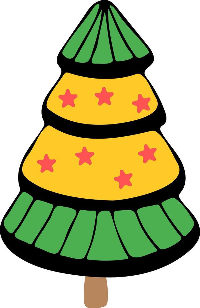 Christmas Tree with Star Holiday Design vector