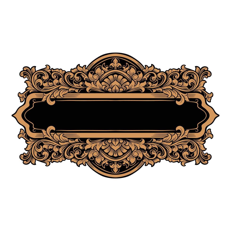 vintage horizontal frame label ornament vector