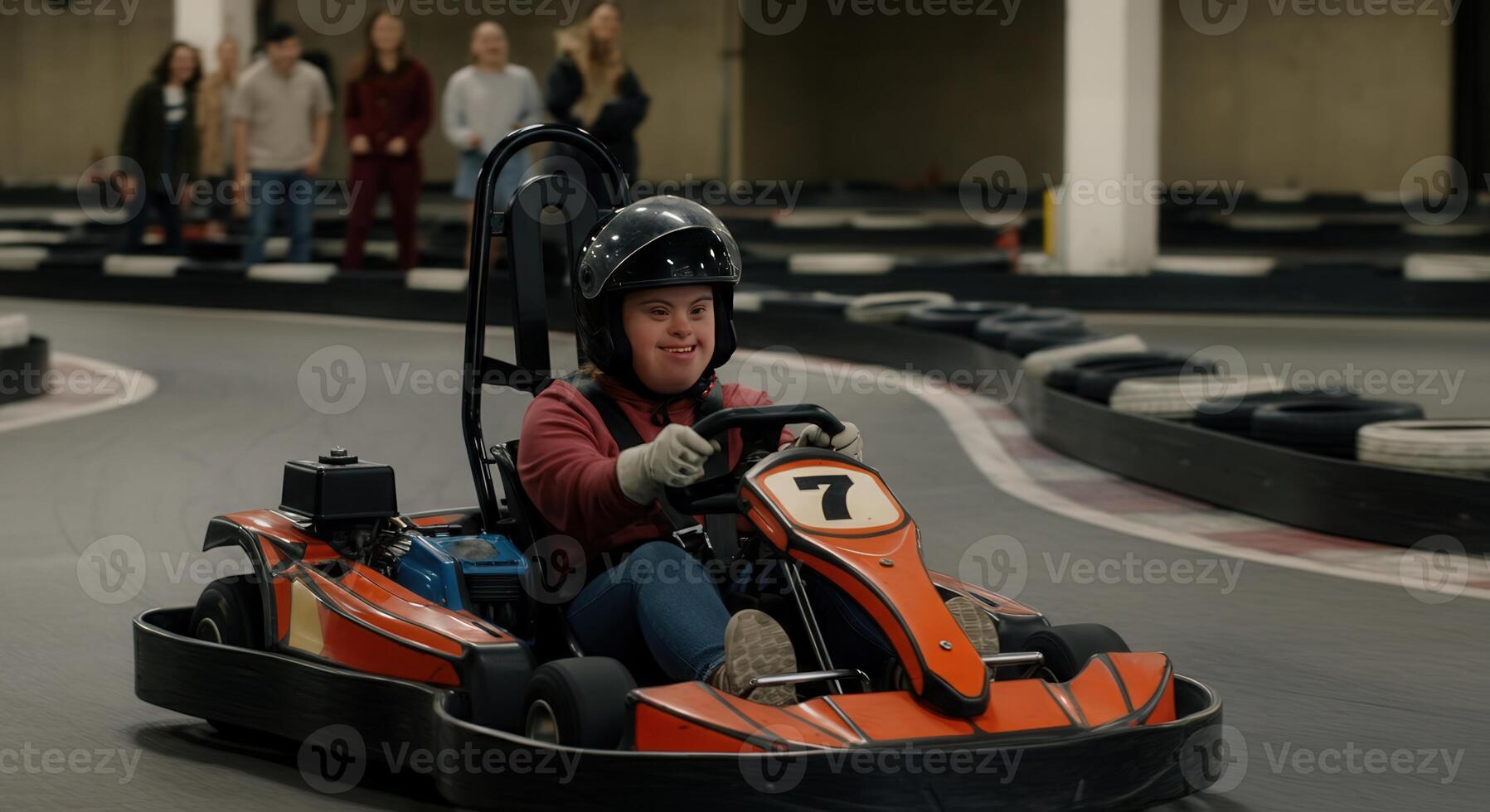 Exciting go-karting experience with inclusive racing in urban setting for recreational activities and leisure photo