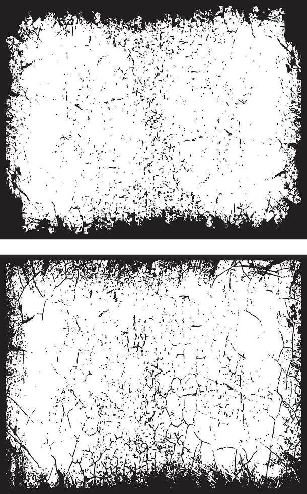 Vintage Grunge Border Frames Collection, Distressed and Jagged Rectangular Frames for Edgy and Dynamic Visual Projects set, vector