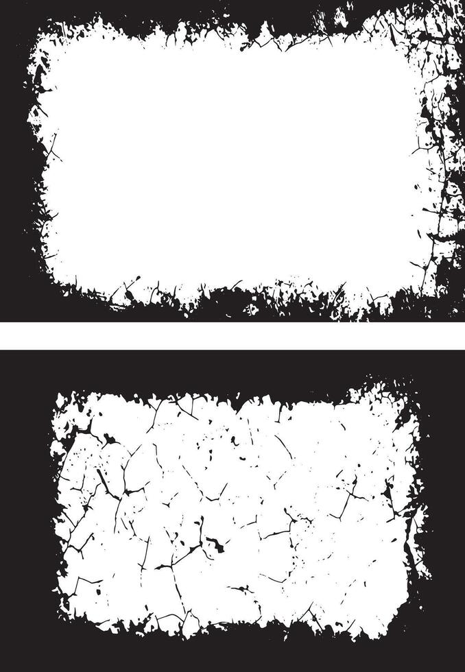 Grunge Frame Collection Rectangular Frames with Distressed and Rough Borders for Artistic Visual Displays vector