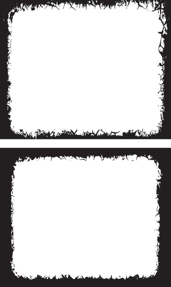 Grunge Border Frames bundle, Distressed and Jagged Rectangular Frames set for Artistic and Edgy Visual Projects vector