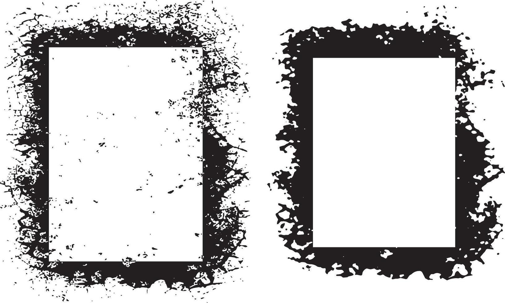 Grunge-Style Dual Rectangular Frames with Distressed Borders for Artistic and Graphic Design Projects vector