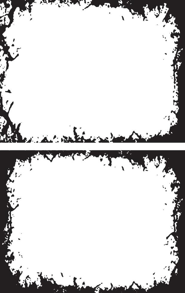 Grunge-Style Dual Rectangular Frames with Distressed Borders for Artistic and Graphic Design Projects vector