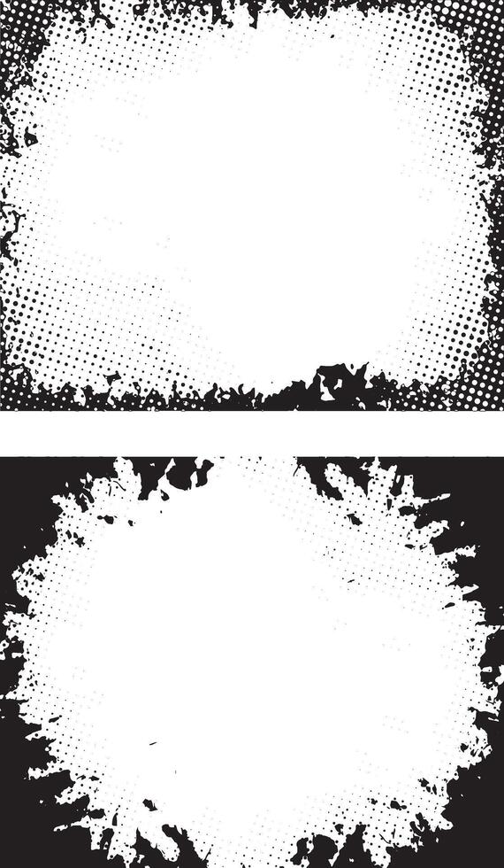 Grunge Border Frames set, which showcases two rectangular frames with grunge-style borders, Grunge Frame Designs set, Rectangular and Circular Variations of grunge frame vector