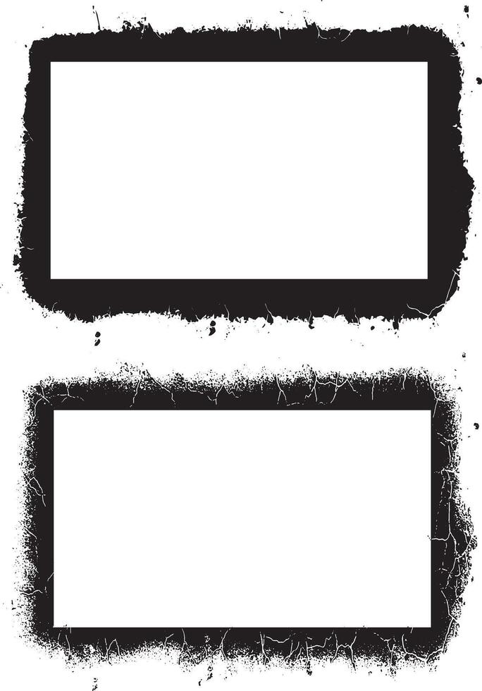 A set of Vintage Dynamic Dual Grunge Photo Frames Featuring Rough, vector