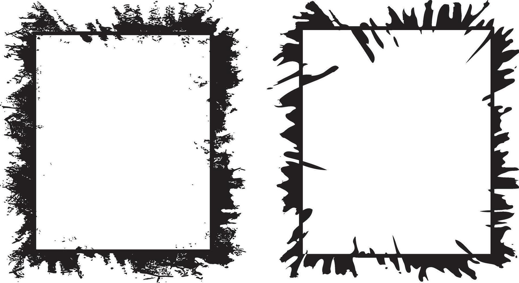 Artistic Collection Grunge Photo Frames, Featuring Rough, Uneven Edges for Edgy and Vintage Visual Display, grunge photo frame, brush stroke vector