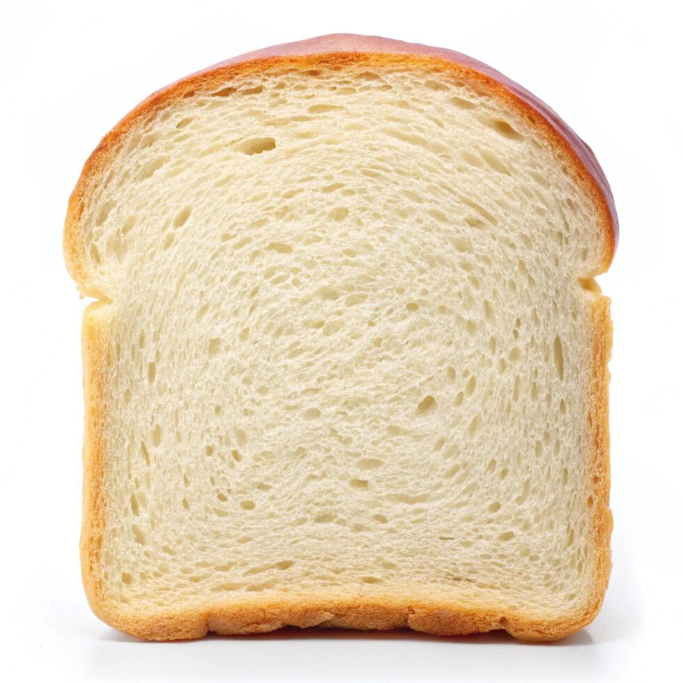 A single slice of white bread, showing its airy, soft texture and light brown crust. photo