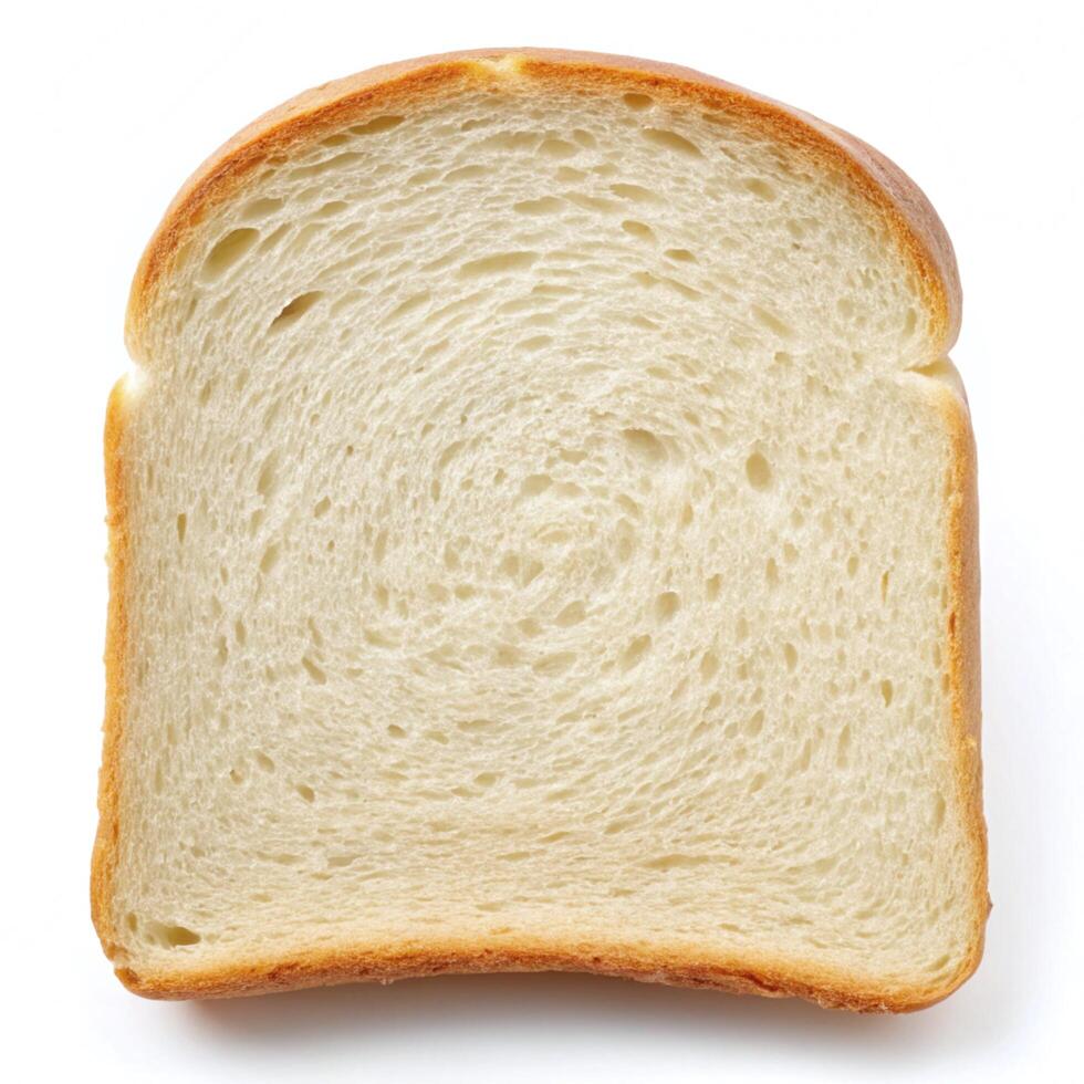 A single slice of white bread, showing its soft, airy crumb and lightly toasted crust. photo