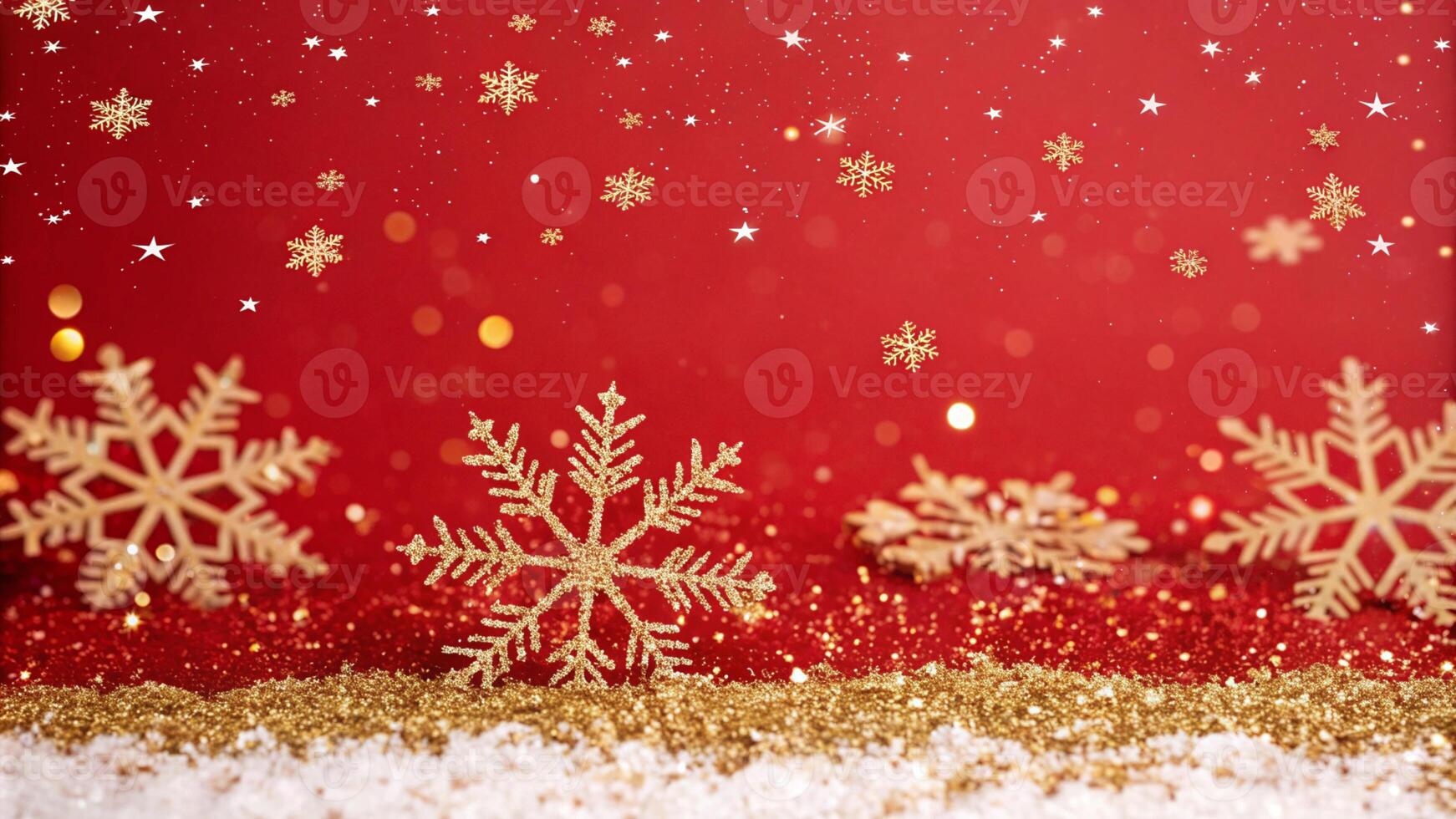 Snowflake and Gold Sequin Holiday Design illustration for Merry Christmas, Winter Holiday, and New Year. photo