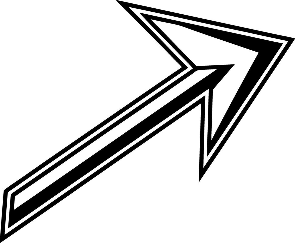 an arrow pointing up in black and white vector