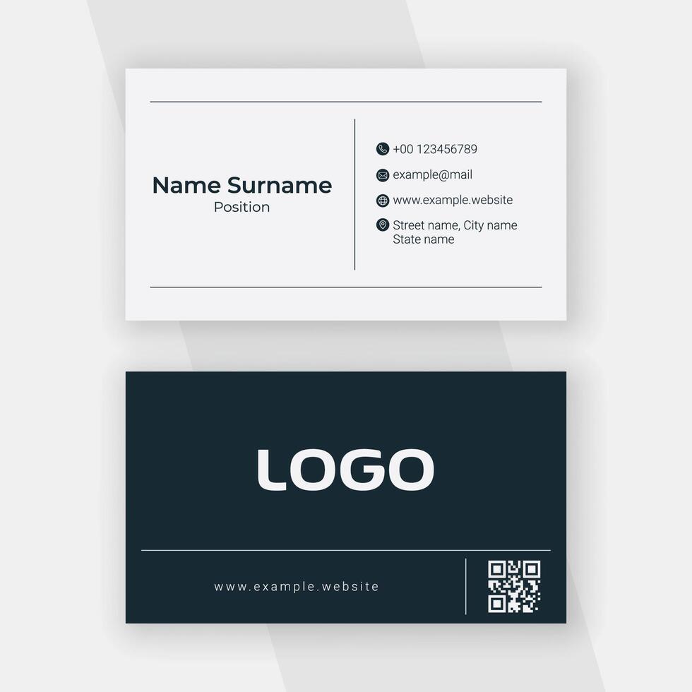 Standard business card template vector
