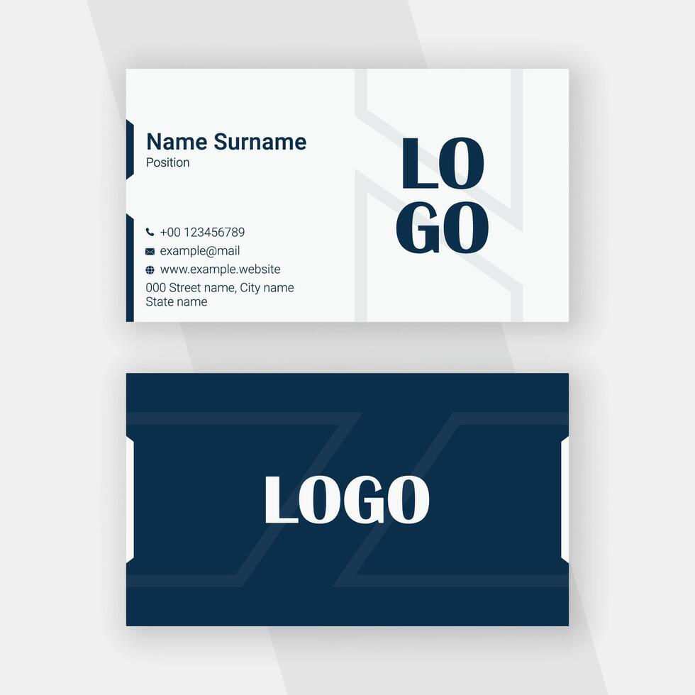 Professional blue business card template vector