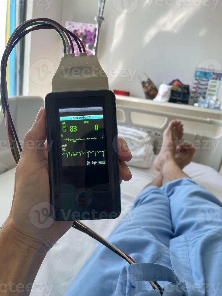 Portable ECG Monitor in Hospital Setting photo