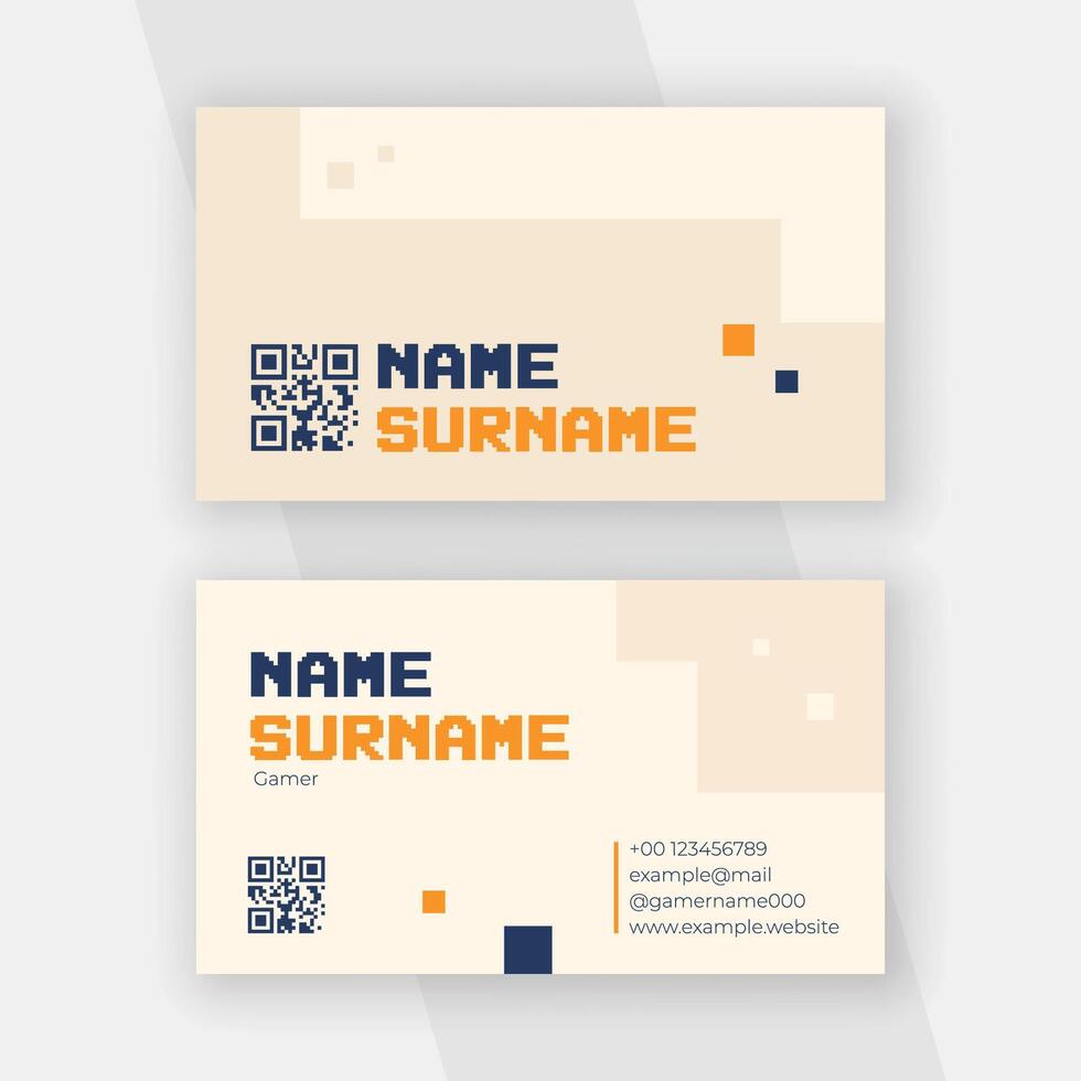 Gaming theme business card template vector