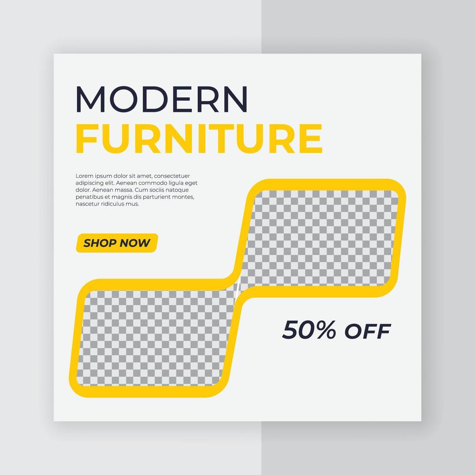 Modern furniture social media post template vector