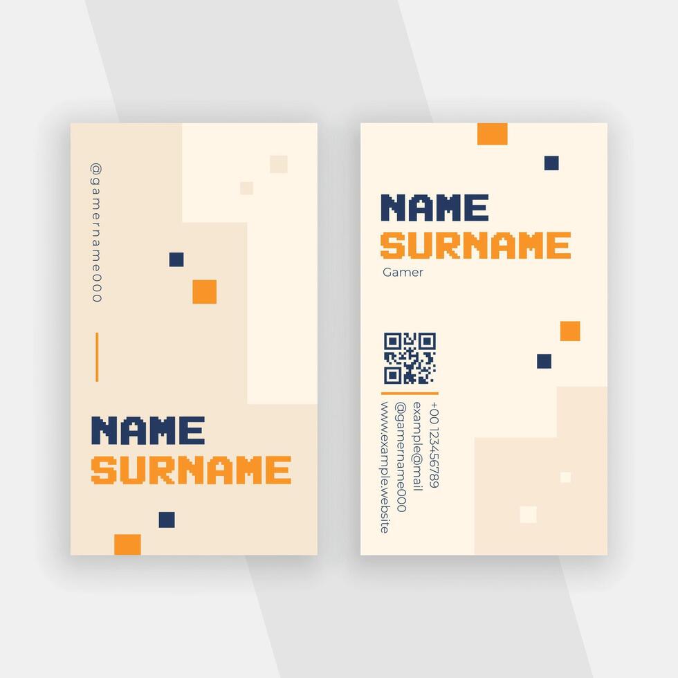 Gaming theme vertical business card template vector