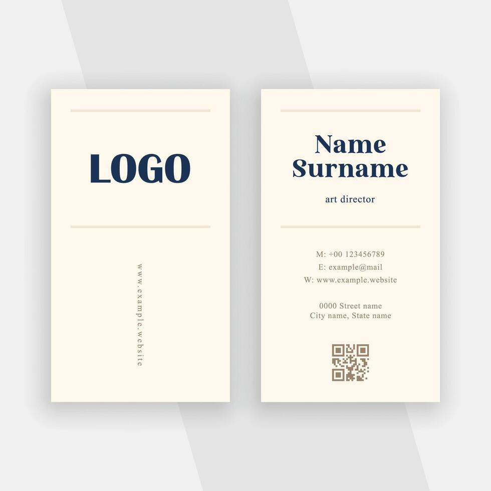 Luxury vertical business card design vector