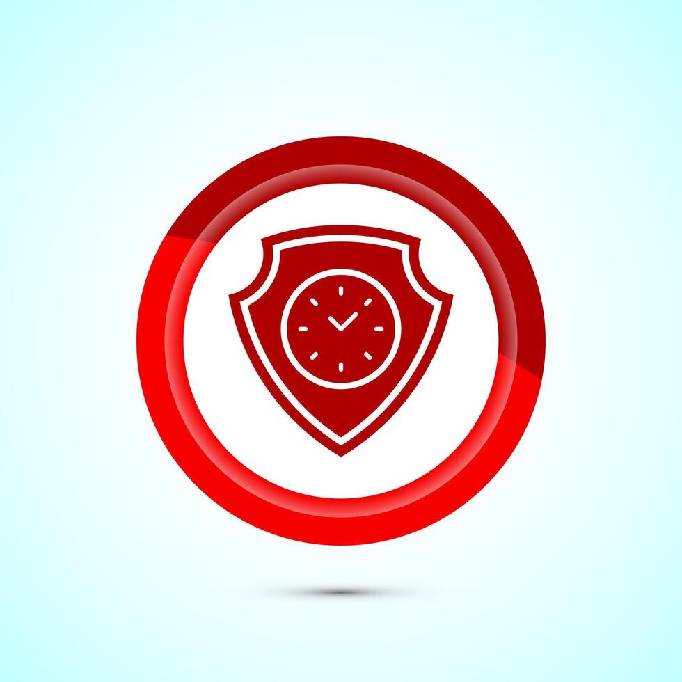 Long lasting icon design illustration. Durability icon design. Represents durability. Red Color Button Design vector