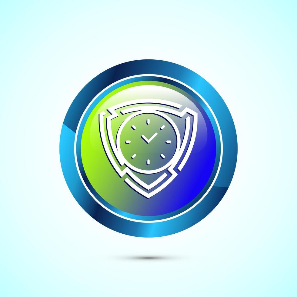 Long lasting icon design illustration. Durability icon design. Represents durability. Glossy Round Button Design vector