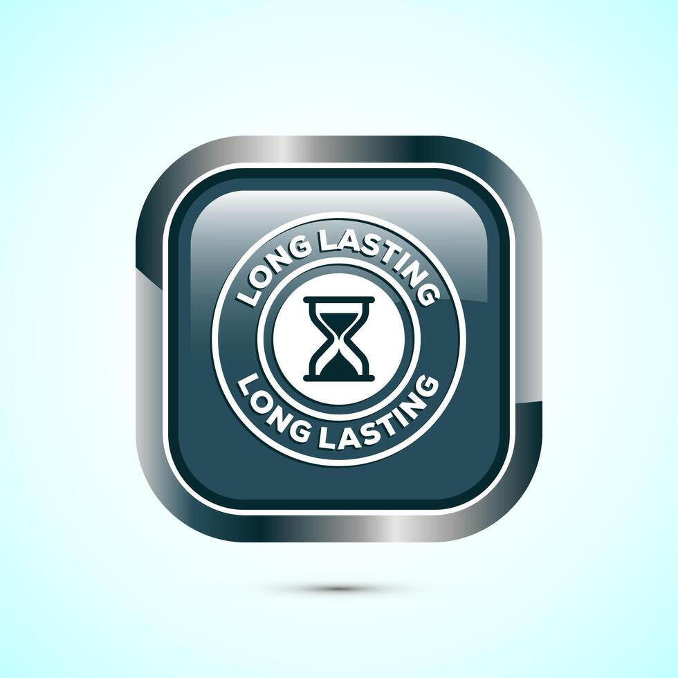 Long lasting icon design illustration. Durability icon design. Represents durability. Gray Color Square Button Design vector