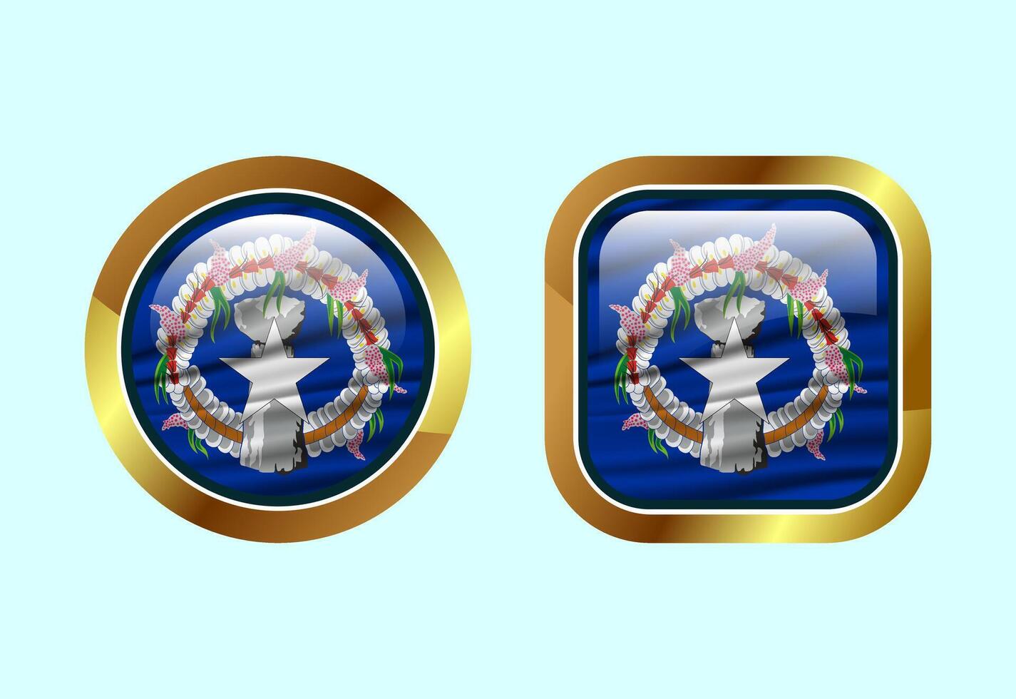 Glossy flag button of Northern Mariana Islands, High quality web button design vector